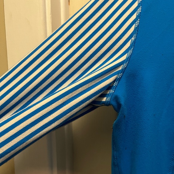 Lululemon blue pinstripe arm active zip up sweatshirt size 10 - Picture 5 of 7